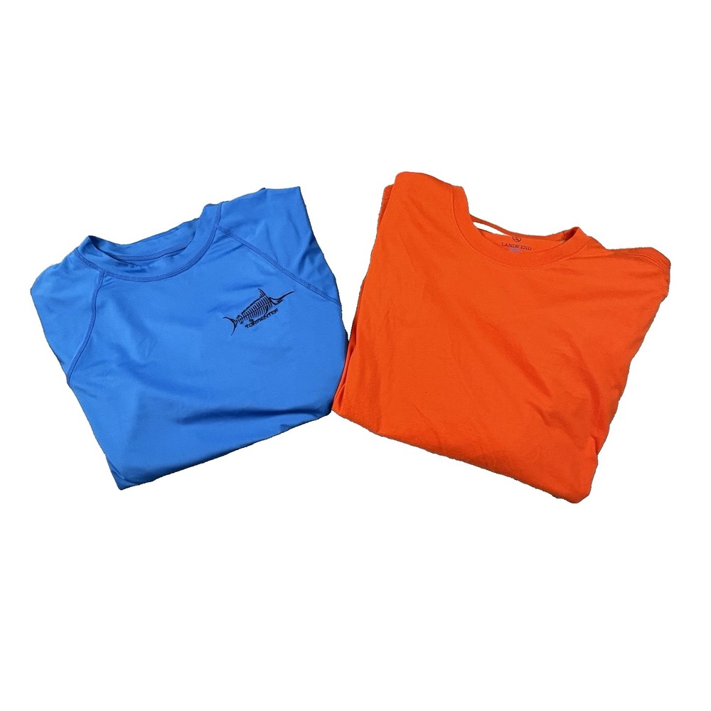 MIXED LOT OF 2 Men's L Tormenter/Lands End Outdoor/Fishing LS Shirts SEE DESCRIP